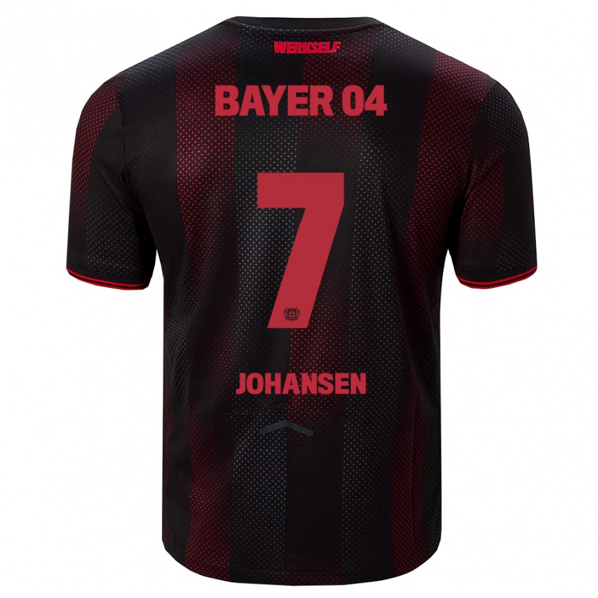 ילדים כדורגל Cecilie Johansen #7 שחור אדום ג'רזי ביתית 2025/26