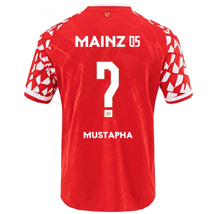 ילדים כדורגל Jesaja Mustapha #0 אדום לבן ג'רזי ביתית 2025/26