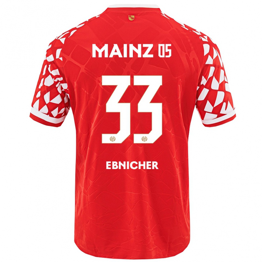 ילדים כדורגל Sabine Ebnicher #33 אדום לבן ג'רזי ביתית 2025/26