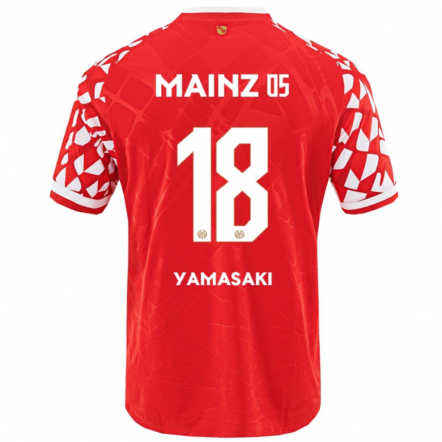 ילדים כדורגל Taiyu Yamasaki #18 אדום לבן ג'רזי ביתית 2025/26