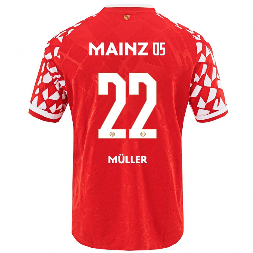 ילדים כדורגל Tim Müller #22 אדום לבן ג'רזי ביתית 2025/26