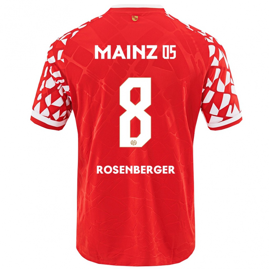 ילדים כדורגל Chris Rosenberger #8 אדום לבן ג'רזי ביתית 2025/26