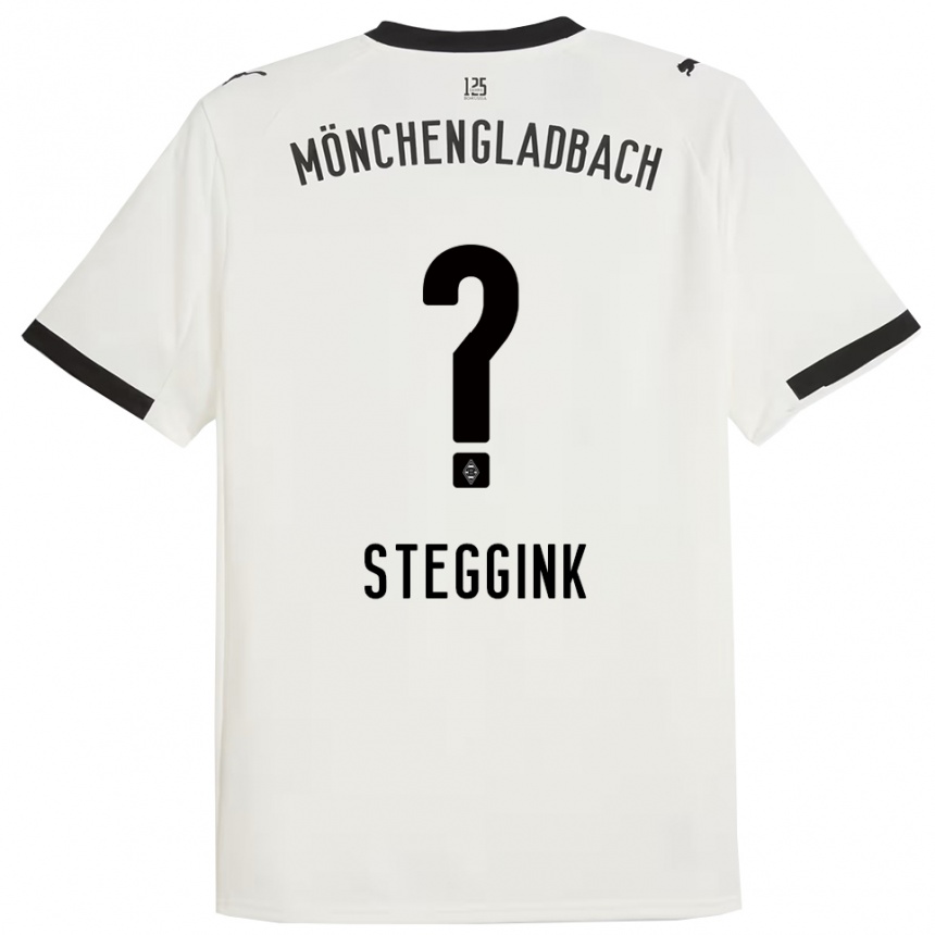 ילדים כדורגל Lennart Steggink #0 לבן שחור ג'רזי ביתית 2025/26