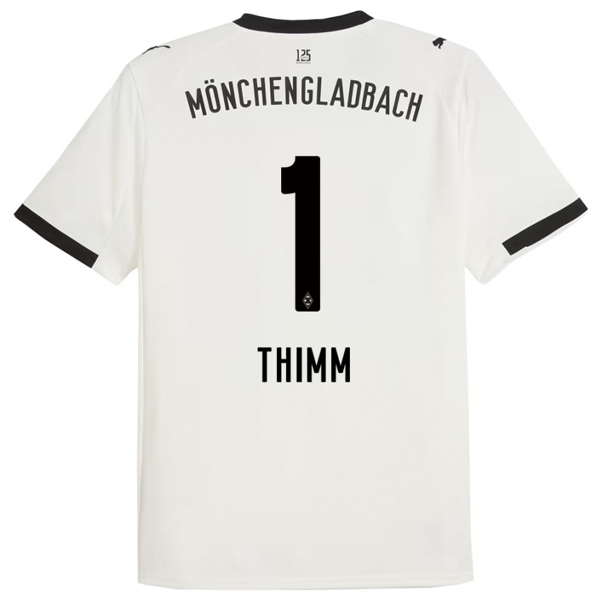 ילדים כדורגל Joshua Thimm #1 לבן שחור ג'רזי ביתית 2025/26