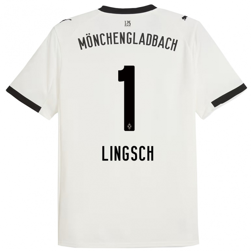 ילדים כדורגל Tina Lingsch #1 לבן שחור ג'רזי ביתית 2025/26