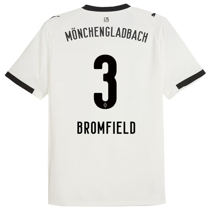 ילדים כדורגל Rio Bromfield #3 לבן שחור ג'רזי ביתית 2025/26