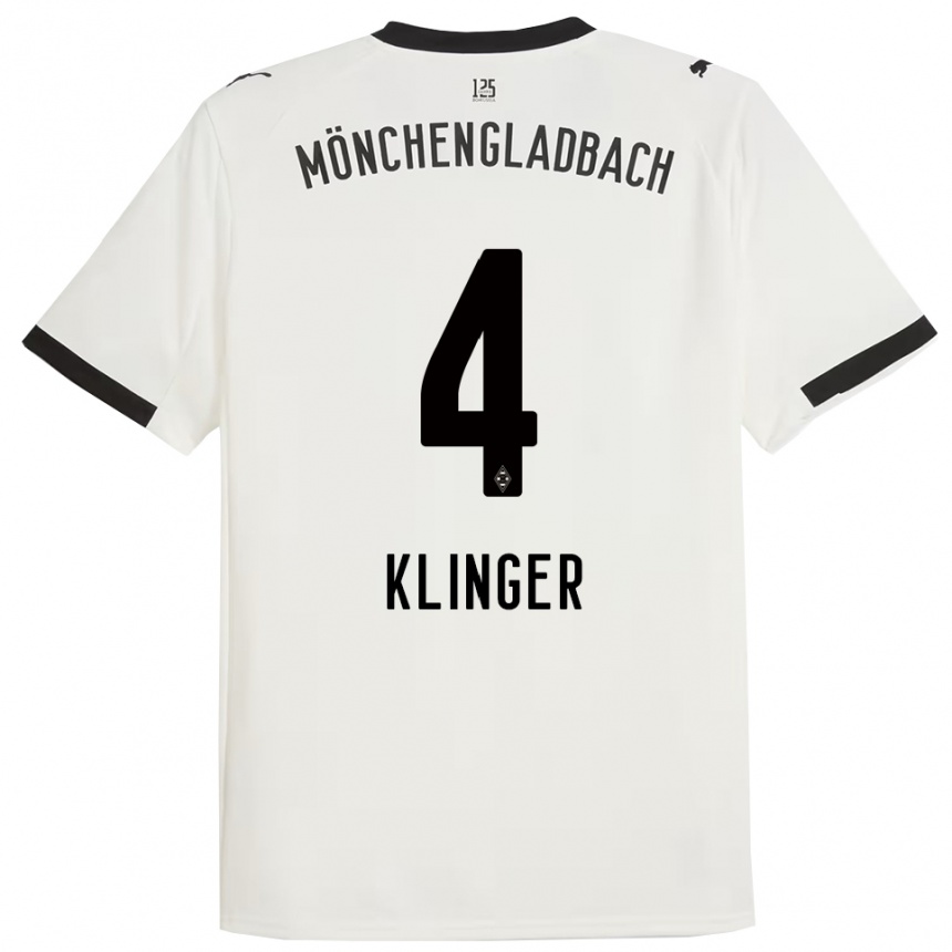ילדים כדורגל Nina Klinger #4 לבן שחור ג'רזי ביתית 2025/26