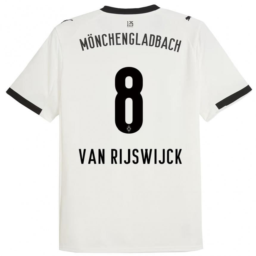 ילדים כדורגל Britt Van Rijswijck #8 לבן שחור ג'רזי ביתית 2025/26