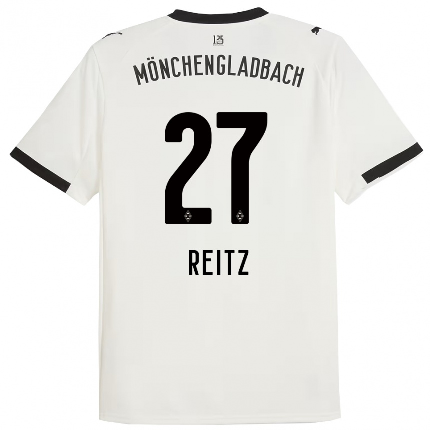 ילדים כדורגל רוקו רייץ #27 לבן שחור ג'רזי ביתית 2025/26