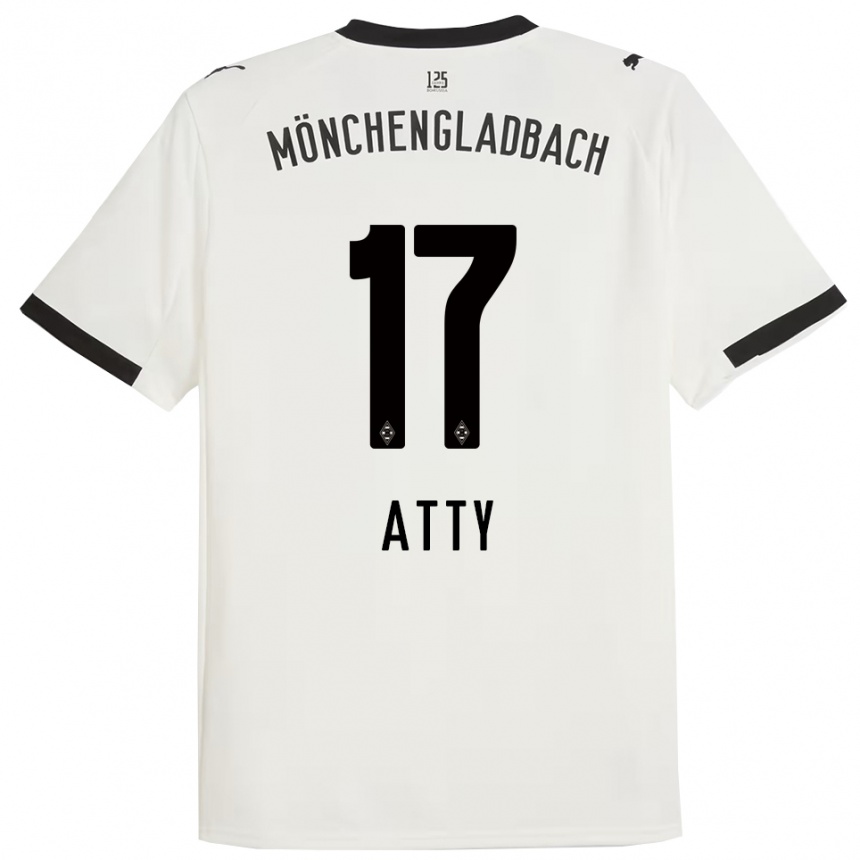 ילדים כדורגל יאסיר אטי #17 לבן שחור ג'רזי ביתית 2025/26