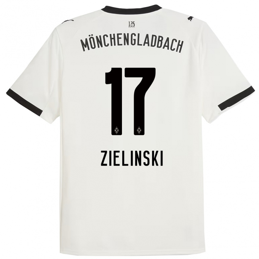 ילדים כדורגל Yvonne Zielinski #17 לבן שחור ג'רזי ביתית 2025/26