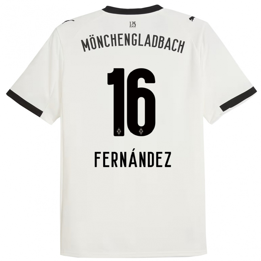 ילדים כדורגל Oriol Fernandez Berenguer #16 לבן שחור ג'רזי ביתית 2025/26