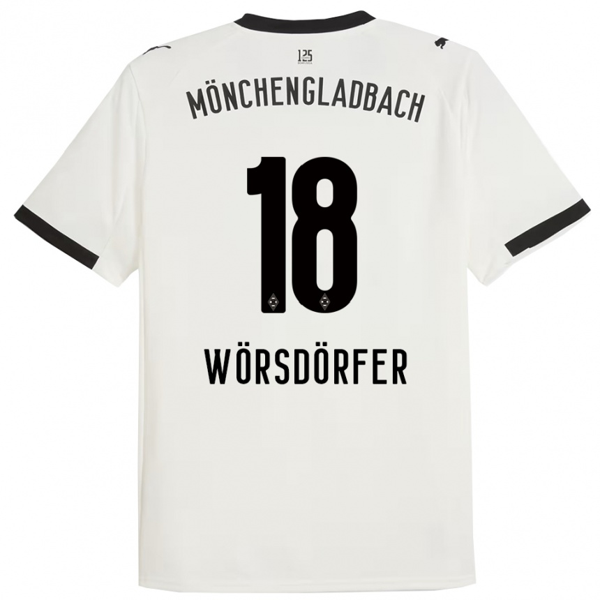 ילדים כדורגל לן וורסדורפר #18 לבן שחור ג'רזי ביתית 2025/26