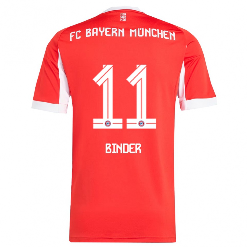 ילדים כדורגל Tim Binder #11 אדום לבן ג'רזי ביתית 2025/26