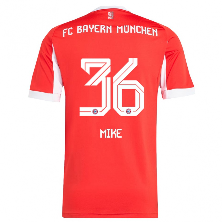 ילדים כדורגל Wisdom Mike #36 אדום לבן ג'רזי ביתית 2025/26