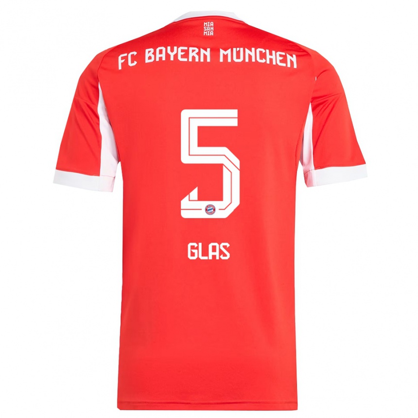 ילדים כדורגל האנה גלאס #5 אדום לבן ג'רזי ביתית 2025/26