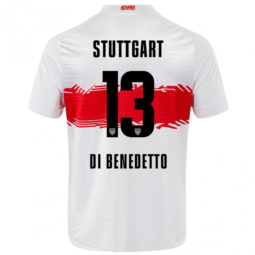 ילדים כדורגל Massimo Di Benedetto #13 לבן אדום ג'רזי ביתית 2025/26