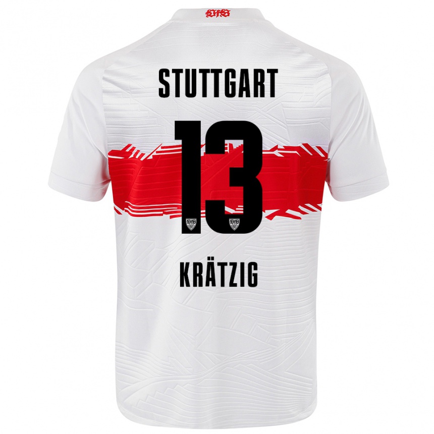 ילדים כדורגל פראנס קרציג #13 לבן אדום ג'רזי ביתית 2025/26