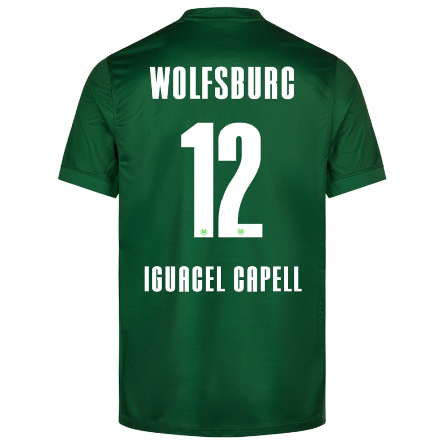 ילדים כדורגל Diego Iguacel Capell #12 ירוק לבן ג'רזי ביתית 2025/26