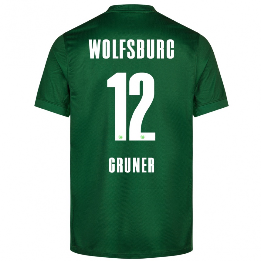 ילדים כדורגל Paul Gruner #12 ירוק לבן ג'רזי ביתית 2025/26