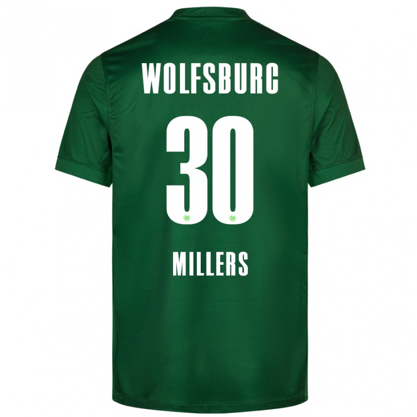 ילדים כדורגל Kristers Millers #30 ירוק לבן ג'רזי ביתית 2025/26