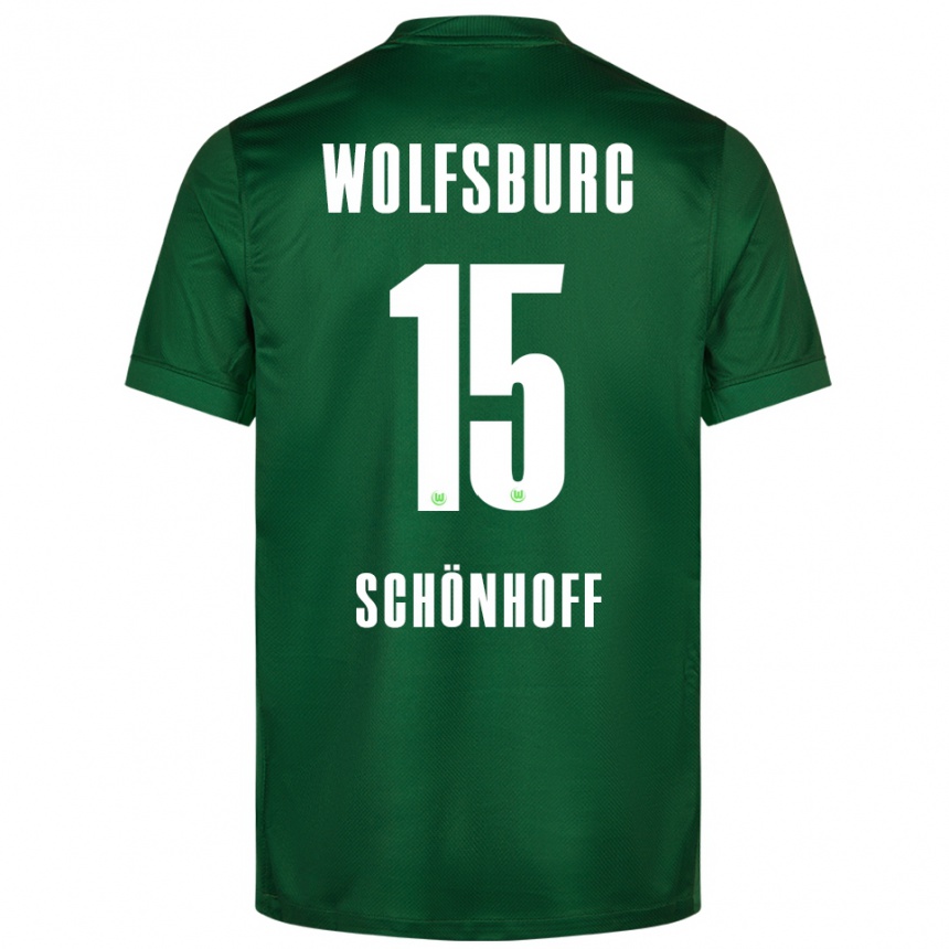 ילדים כדורגל Henry Schönhoff #15 ירוק לבן ג'רזי ביתית 2025/26