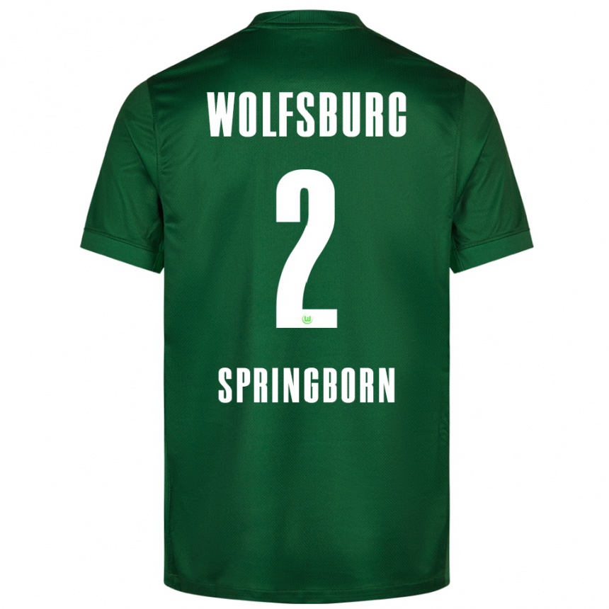ילדים כדורגל Noah Springborn #2 ירוק לבן ג'רזי ביתית 2025/26