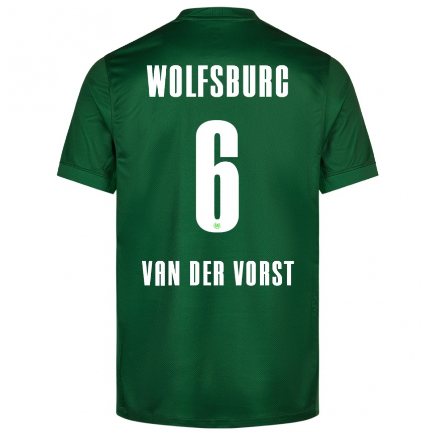 ילדים כדורגל Fynn Van Der Vorst #6 ירוק לבן ג'רזי ביתית 2025/26