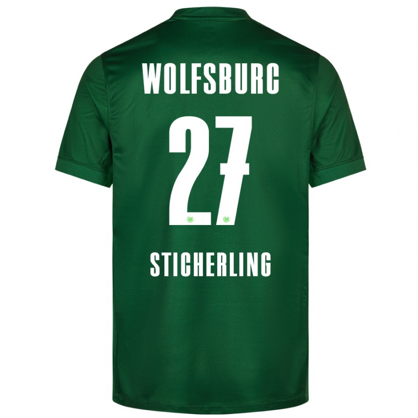 ילדים כדורגל Carl-Anton Sticherling #27 ירוק לבן ג'רזי ביתית 2025/26