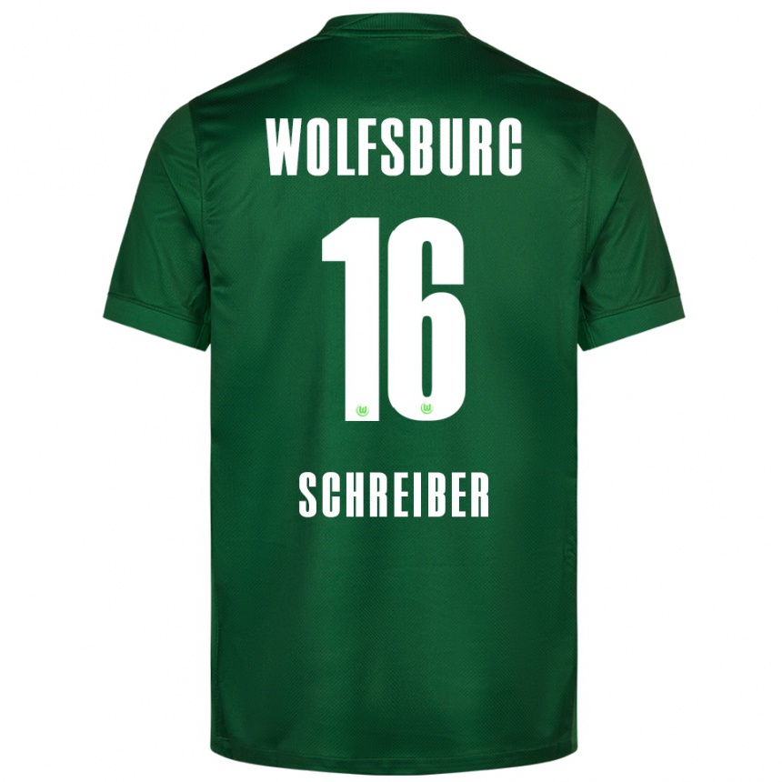 ילדים כדורגל Maximilian Schreiber #16 ירוק לבן ג'רזי ביתית 2025/26