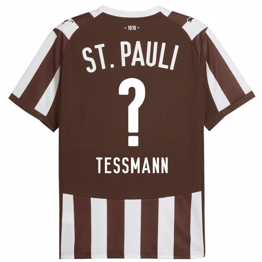 ילדים כדורגל Niklas Teßmann #0 קפה לבן ג'רזי ביתית 2025/26