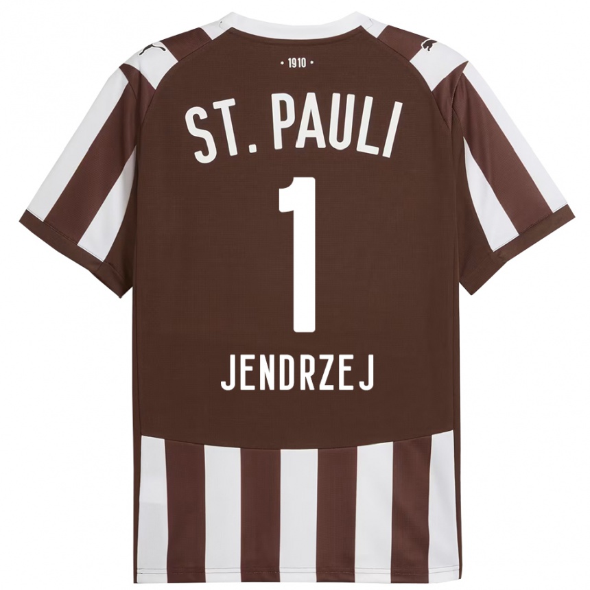 ילדים כדורגל Kevin Jendrzej #1 קפה לבן ג'רזי ביתית 2025/26