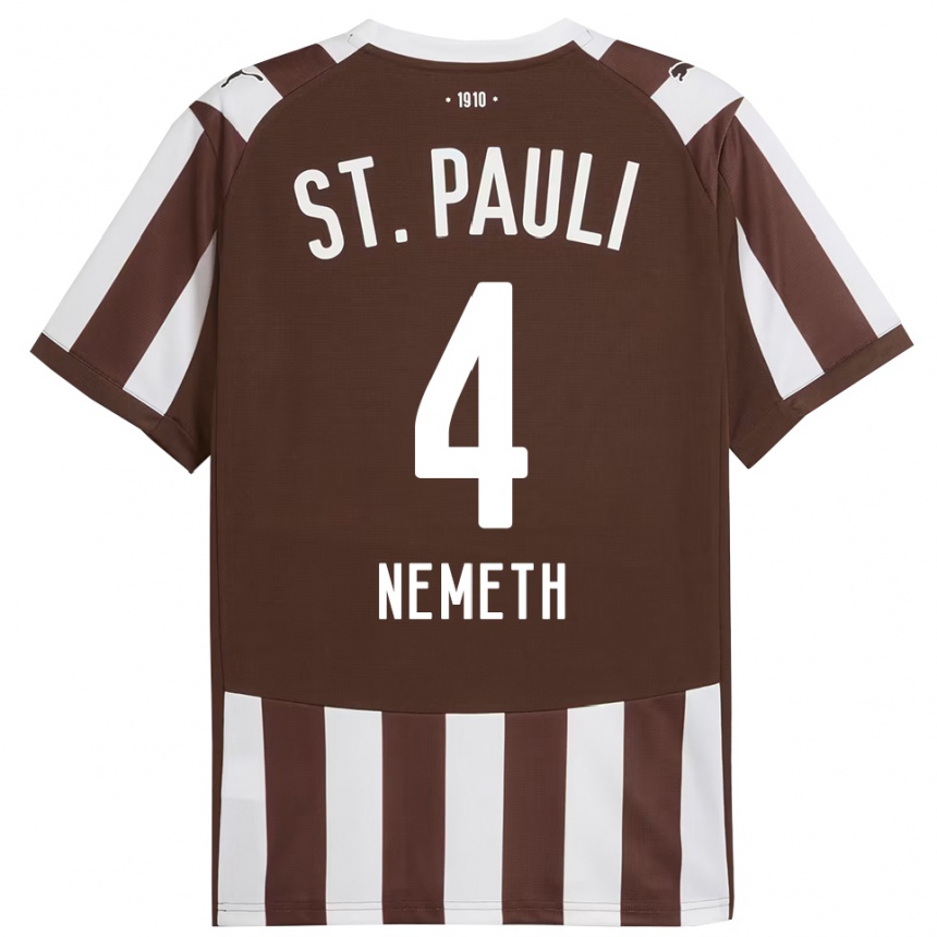 ילדים כדורגל דוד נמט #4 קפה לבן ג'רזי ביתית 2025/26