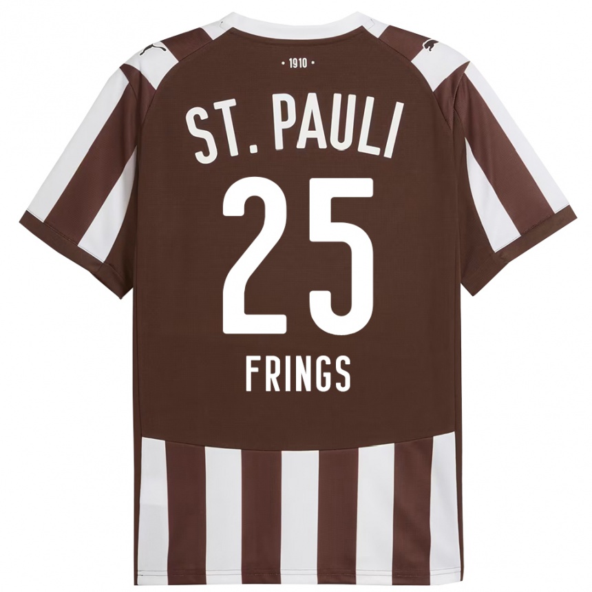 ילדים כדורגל Emma Frings #25 קפה לבן ג'רזי ביתית 2025/26