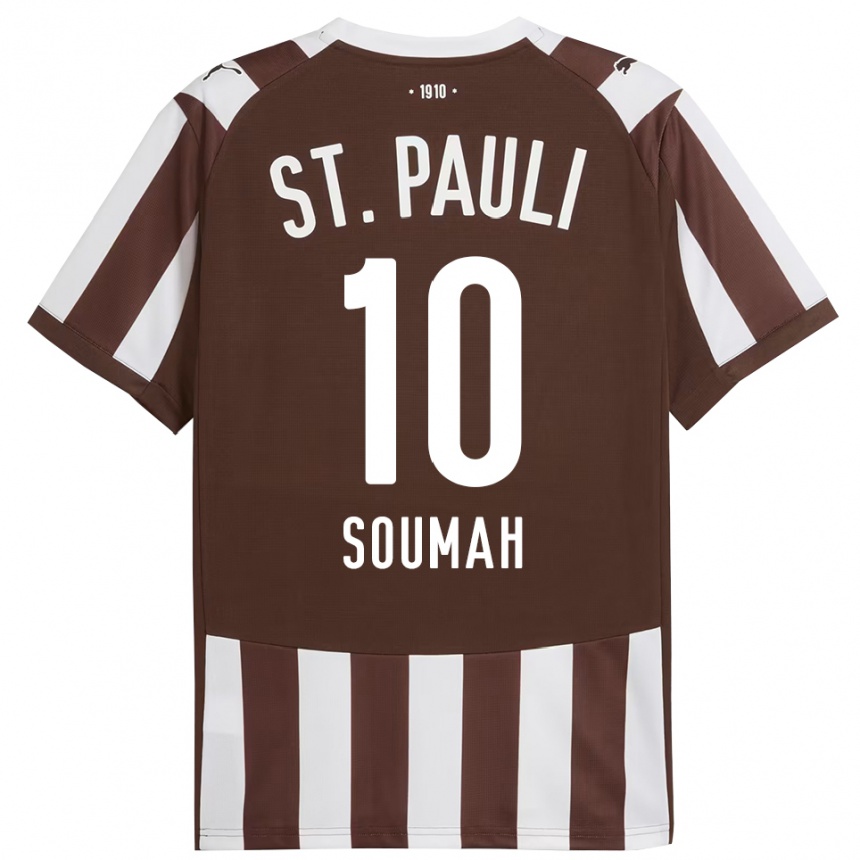 ילדים כדורגל Bouba Soumah #10 קפה לבן ג'רזי ביתית 2025/26