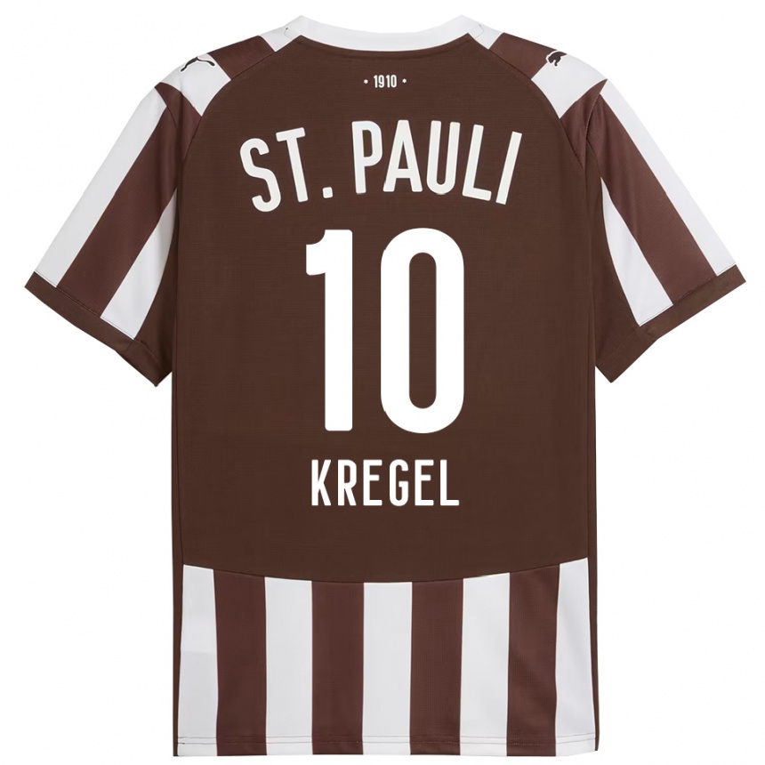 ילדים כדורגל מריקה קרגל #10 קפה לבן ג'רזי ביתית 2025/26