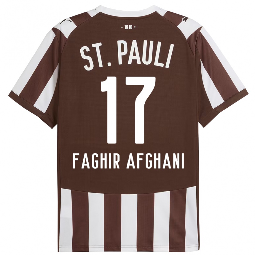 ילדים כדורגל Younan Faghir Afghani #17 קפה לבן ג'רזי ביתית 2025/26