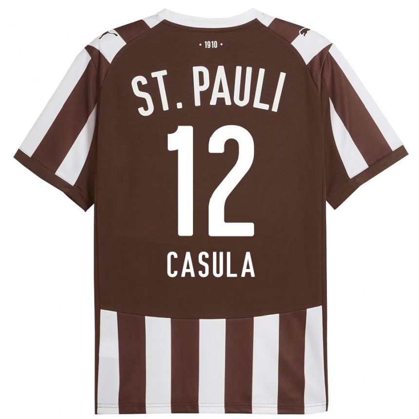 ילדים כדורגל David Casula #12 קפה לבן ג'רזי ביתית 2025/26