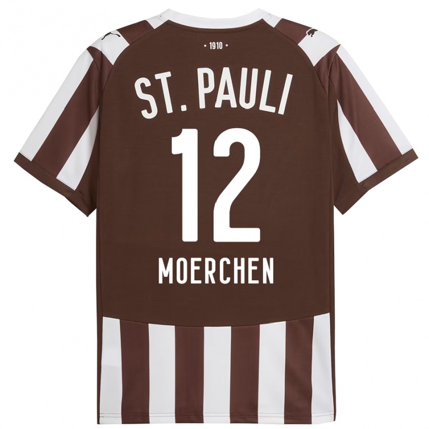 ילדים כדורגל תיאו קוסימו מורצ׳ן #12 קפה לבן ג'רזי ביתית 2025/26