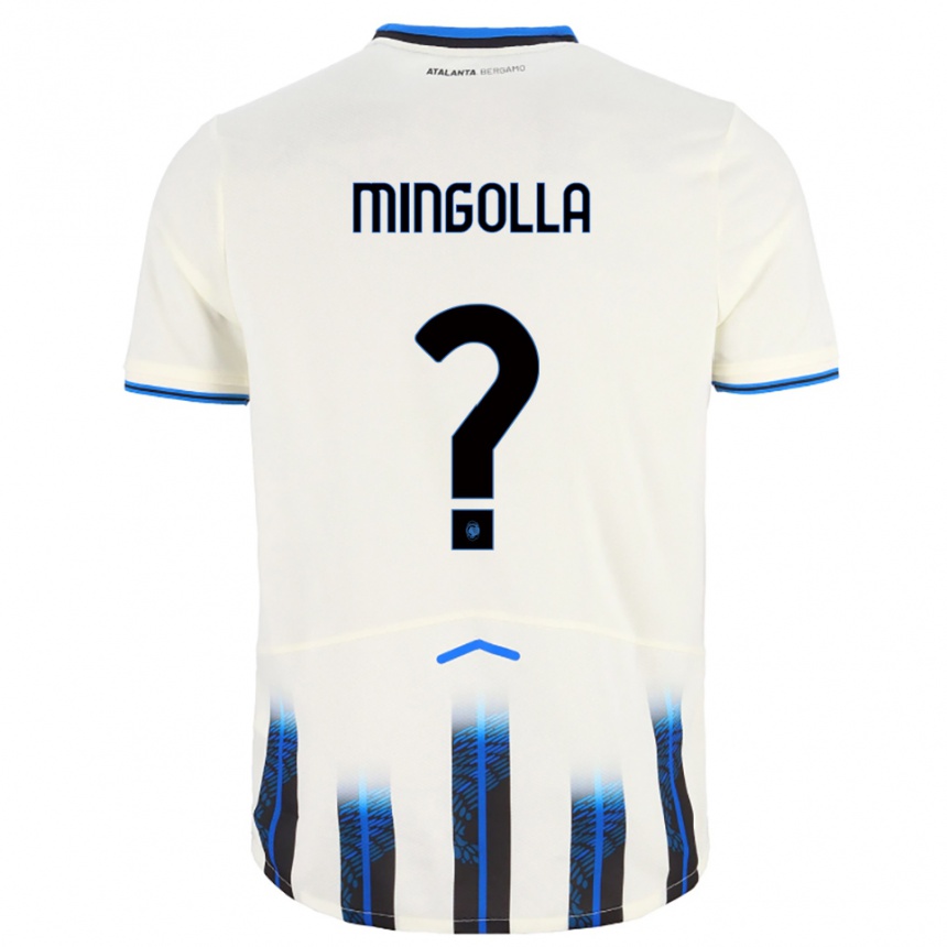 ילדים כדורגל Simone Mingolla #0 לבן כחול הרחק ג'רזי 2025/26