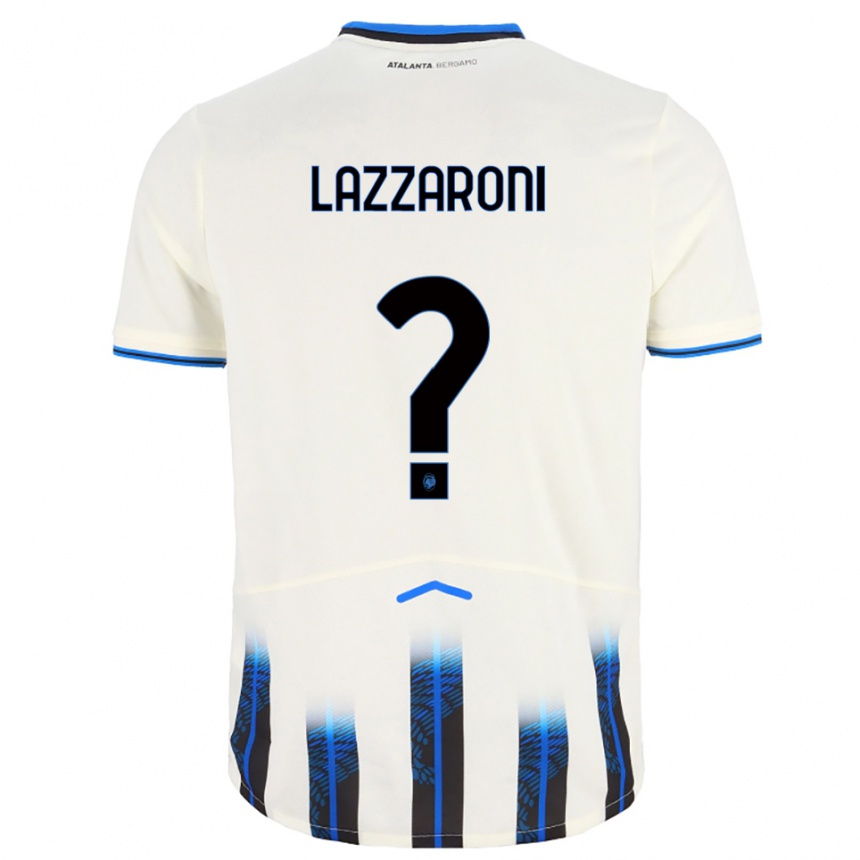 ילדים כדורגל Andrea Lazzaroni #0 לבן כחול הרחק ג'רזי 2025/26