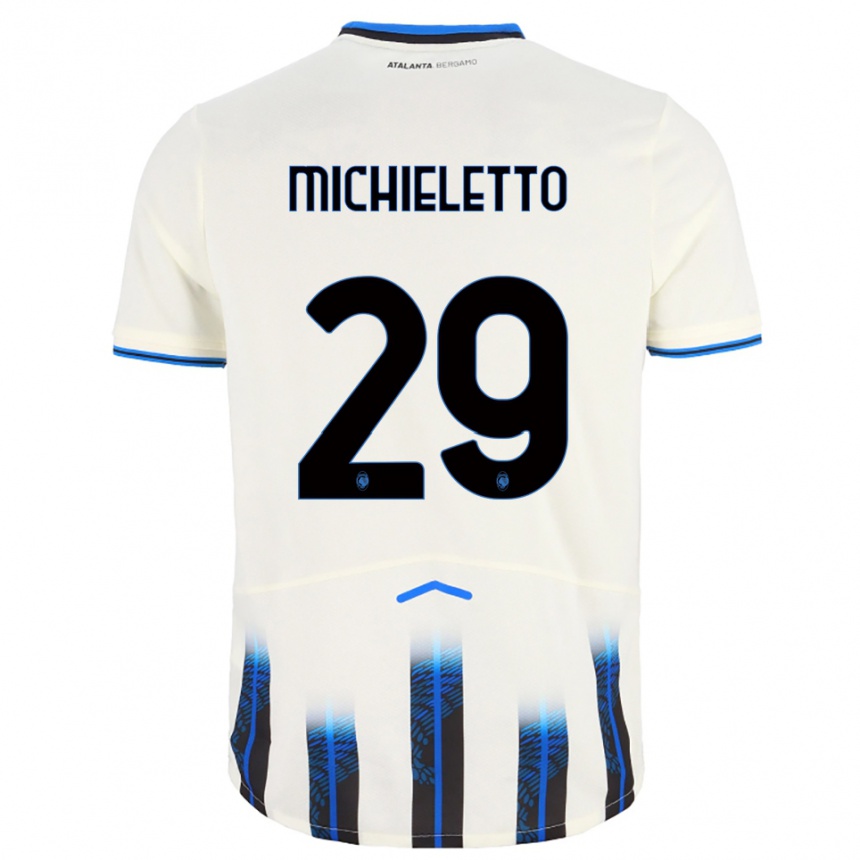 ילדים כדורגל Andrea Michieletto #29 לבן כחול הרחק ג'רזי 2025/26