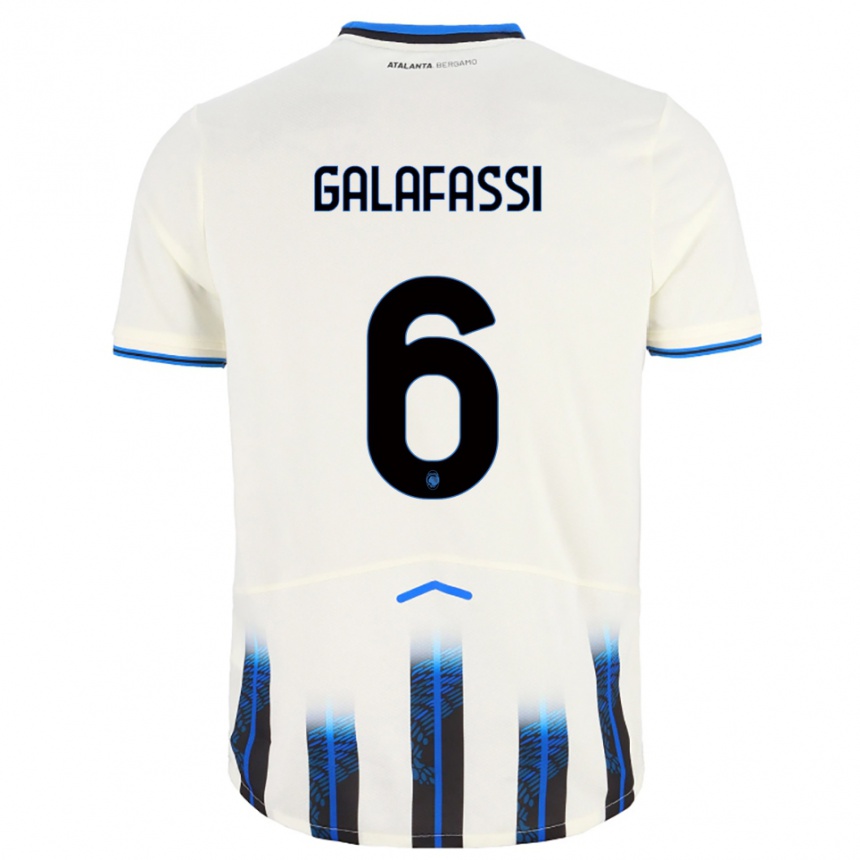 ילדים כדורגל Filippo Galafassi #6 לבן כחול הרחק ג'רזי 2025/26