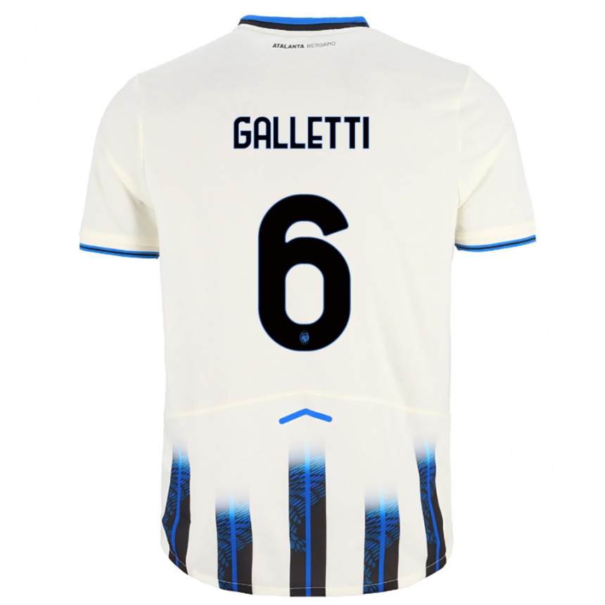 ילדים כדורגל Elia Galletti #6 לבן כחול הרחק ג'רזי 2025/26