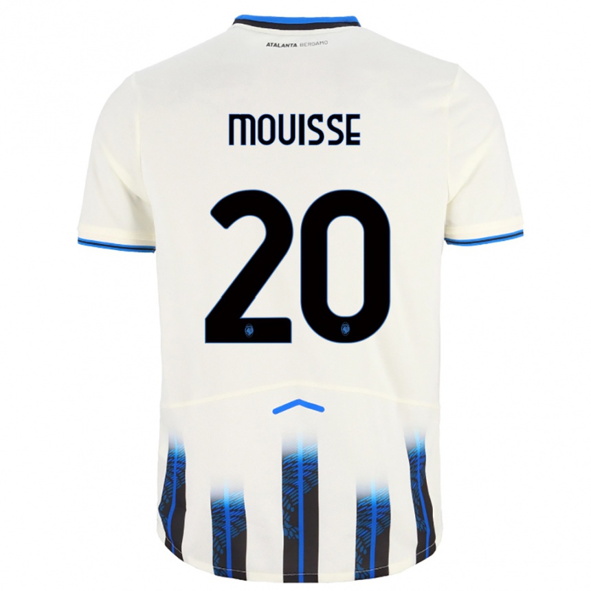 ילדים כדורגל Samir Mouisse #20 לבן כחול הרחק ג'רזי 2025/26