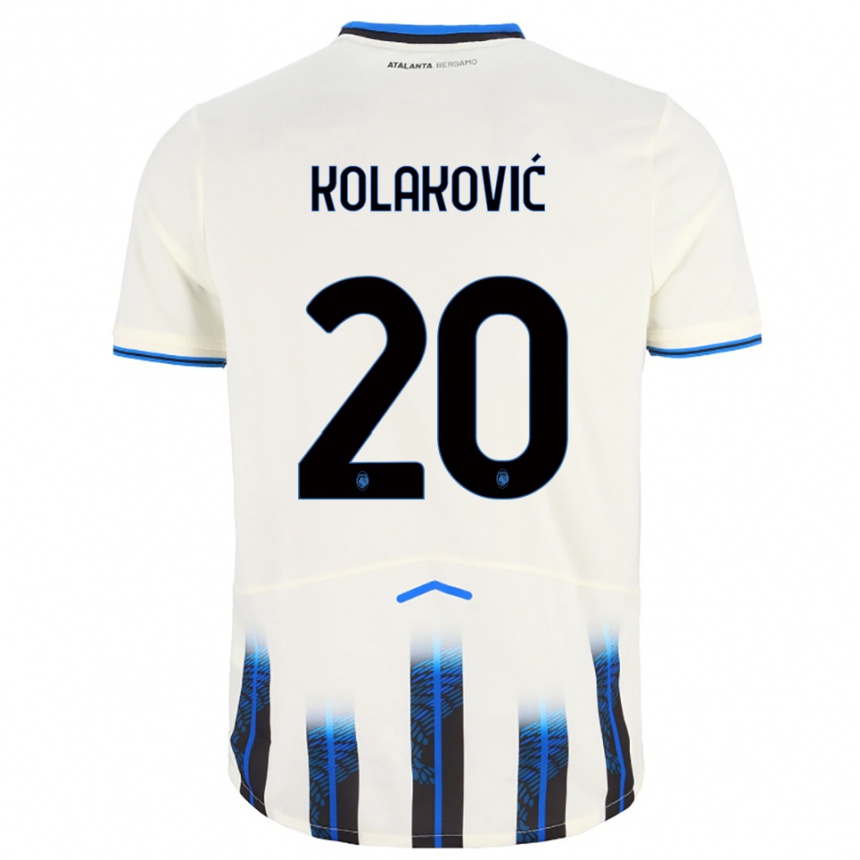 ילדים כדורגל Vinko Kolaković #20 לבן כחול הרחק ג'רזי 2025/26