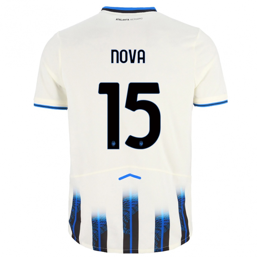 ילדים כדורגל Riccardo Nova #15 לבן כחול הרחק ג'רזי 2025/26