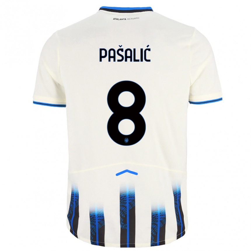 ילדים כדורגל מריו פאשליץ' #8 לבן כחול הרחק ג'רזי 2025/26