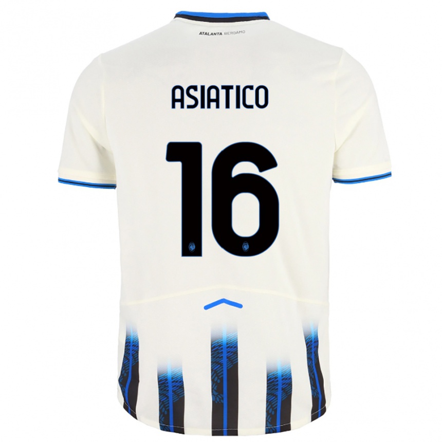 ילדים כדורגל Pietro Asiatico #16 לבן כחול הרחק ג'רזי 2025/26