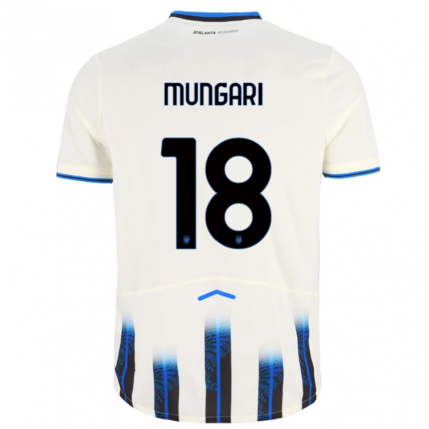 ילדים כדורגל Giuseppe Mungari #18 לבן כחול הרחק ג'רזי 2025/26